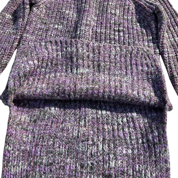 Ruff Hewn long wool & acrylic sweater, high collar, womens sz small, purple - Picture 4 of 7